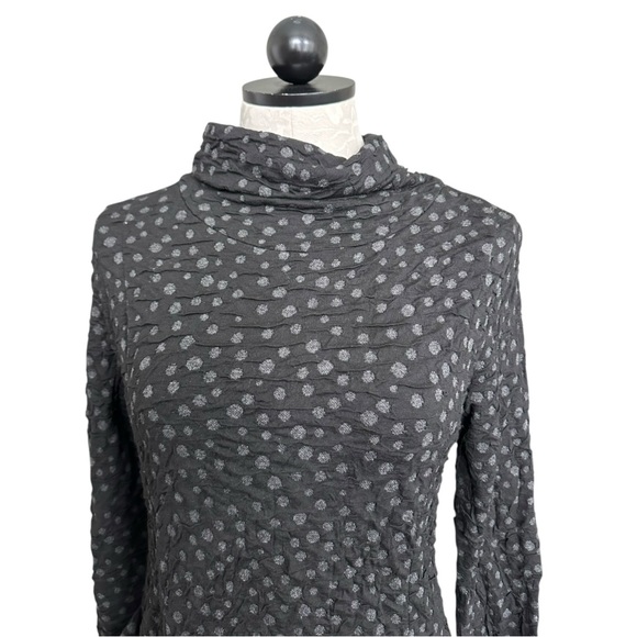 Lisa Bayne Gabrielle Dress Black Gray Long Sleeve Cowl Neck Sweater Dress Size S - Picture 3 of 12